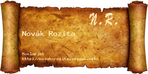 Novák Rozita névjegykártya